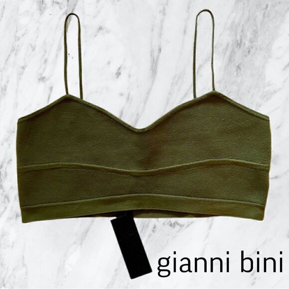 NWT Gianni Bini Kaylyn Knit Bralette in Basil - Picture 1 of 10